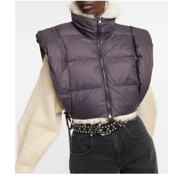 Isabel Marant Etoile puffer faux shearling crop vest reversible NWOT - Picture 4 of 4